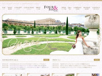 ウエディングドレスの FOUR SIS &amp; CO.